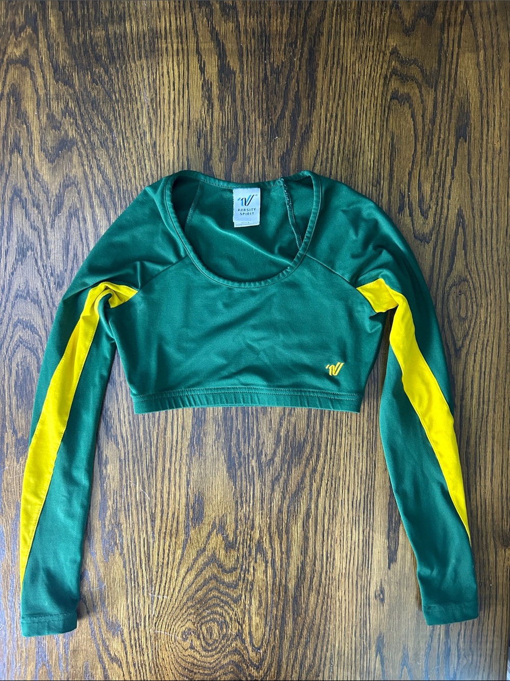 Green and Gold Cheerleading Varsity Spirit Long-Sleeve Liner